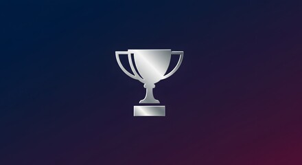 A silver trophy on a gradient background 