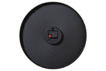 Black round clock back isolated on transparent background