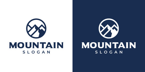 mountain circle vector logo design