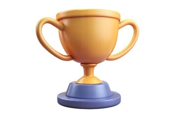 "Plastic Trophy 3D Render with Soft Shadows on White Background – Vector Illustration for Award Concepts"

