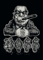 Boss T-Shirt Design - Bold and Stylish Vector Art for Apparel