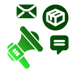 Social Media Ads Icon Solid Gradient Style for Marketing Campaigns and Publicity.