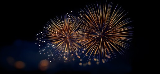 Obraz premium 8k fireworks in the night sky, against a dark blue background.