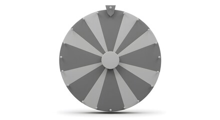 Blank gray prize wheel isolated
