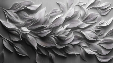 Obraz premium A soft, black and white abstract floral pattern with a subtle texture evokes the delicate bloom of a dahlia or chrysanthemum