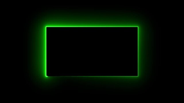 neon rectangle frame ANIMATION on black background