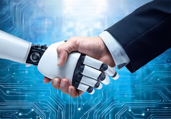 ロボット（AI）と握手