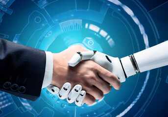 ロボット（AI）と握手