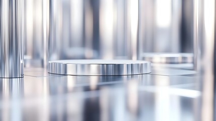 Silver, Metal, Display, Modern Silver Metal Product Display Stand