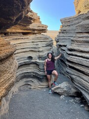 YOUNG WOMAN IN LANZAROTE CANARY ISLAND