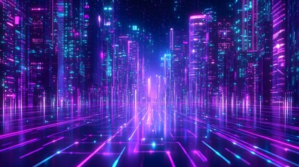 Cyberpunk, Cityscape, City, Neon Cyberpunk Cityscape at Night