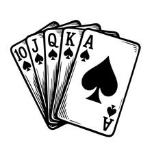 Royal Flush in Spades 