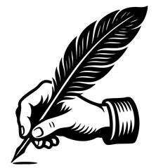 hand writing with a feather