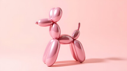 Pink balloon dog on pastel pink