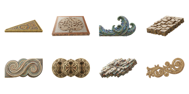 Architectural Elements Collection: A curated collection of architectural elements featuring various decorative designs. Capturing the essence of craftsmanship and structural elegance. 