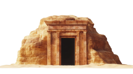 Nabataean tomb entrance Transparent background, PNG file