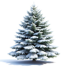 Fototapeta premium Snow-Covered Pine Tree – Winter Forest Landscape On Transparent Background 