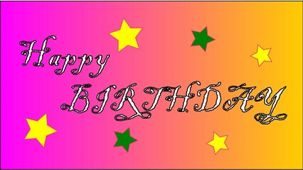 Stylish Happy Birthday Card with Decorative Font