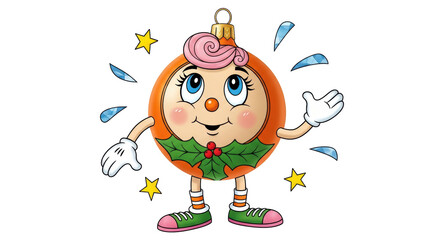 Isolated Christmas Ornament Cartoon Character
