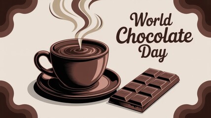 Obraz premium Celebrate World Chocolate Day With Sweetness, Smiles, and Joyful Moments