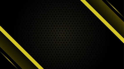 Black Yellow Striped Frame Layout Abstract Vector Background Design Template