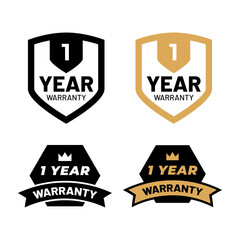 Obraz premium Flat Modern One Year Warranty Emblem Collection