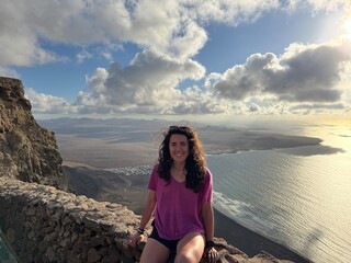 YOUNG WOMAN IN LANZAROTE CANARY ISLAND