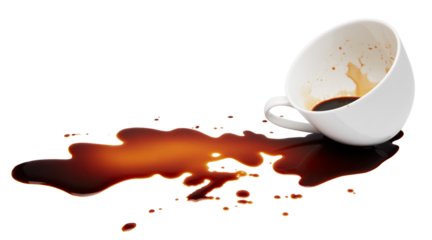 spilling coffee