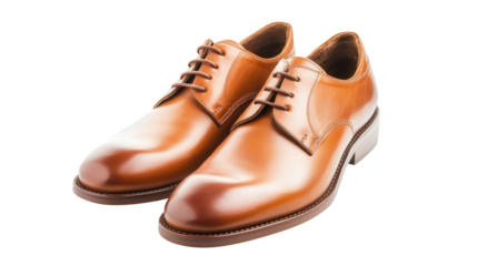 Office formal low-cut leather shoes, Transparent background, PNG fil