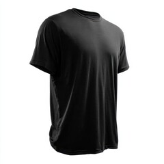 Blank Black T-Shirt Isolated on White Background