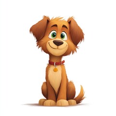 Obraz premium Adorable Brown Puppy App Icon Design Joyful Canine Character Illustration