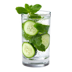 Mojito summer refreshing cocktail with ice and mint. Ai Generated Images