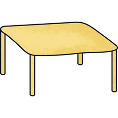 Hand drawn wooden table isolated on white