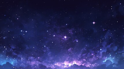 Obraz premium Fantasy galaxy themed Valentine's Day background with twinkling stars and cosmic dust, deep purple and pink tones, romantic cosmic scene suitable for love and relationship concepts,