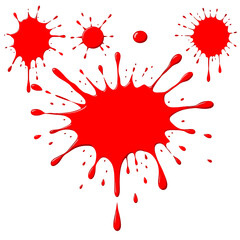 Abstract Red Paint Splatter Set: Dynamic Design Elements