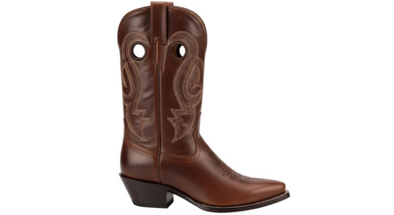 Isolated Brown Cowboy Boot