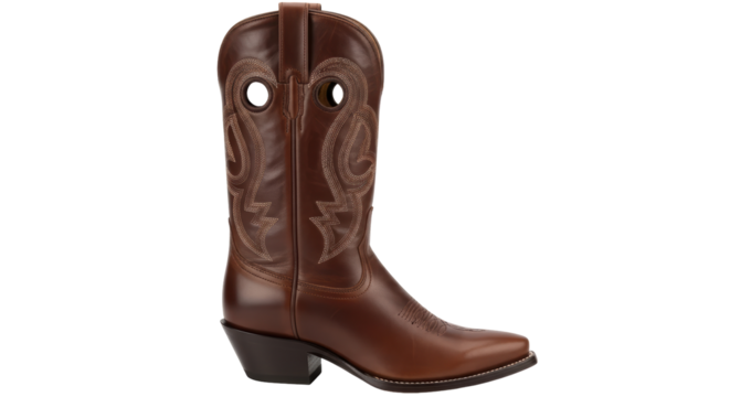 Isolated Brown Cowboy Boot