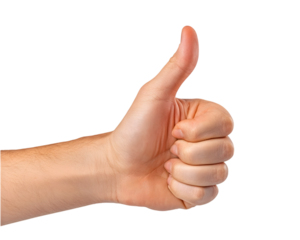 Hand of client show thumb up isolated on white background. Service rating, satisfaction concept. Male hand showing thumb up. Ai Generated Images