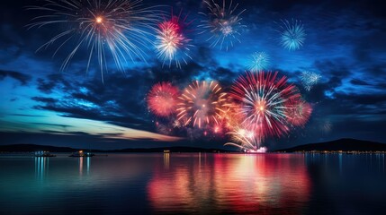 festive stars red white and blue