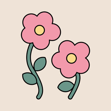 Cute Dancing Flowers Icon