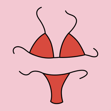 Minimalist Red Bikini Icon Summer Pool Beach Seaside Fashion Swimsuit