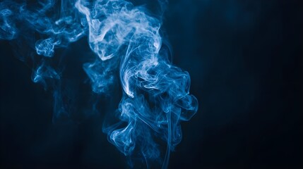 Abstract, Blue, Smoke, Abstract Blue Smoke on Black Background