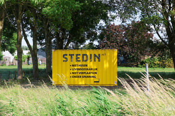 Meadows, fields and roads in the Middengebied area where new village Cortelande will arise