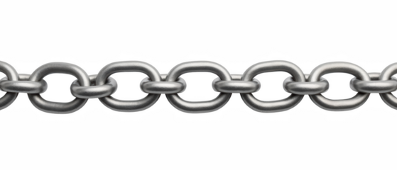 Strong metal chain links connected together, showcasing durability and strength. Ideal for industrial or construction applications