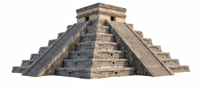 Ancient pyramid structure with stone steps, showcasing intricate architecture and historical significance. symbol of ancient civilization