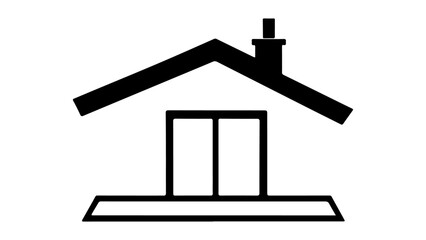 simple house shape silhouette icon on white background vector illustration