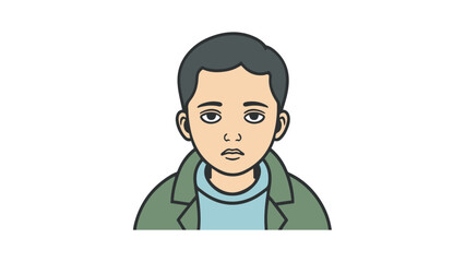 homeless sad person with no bright future, cartoon sad boy illustration with clothes like homeless 