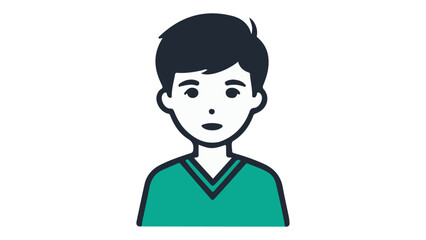 very simple young man icon, very simple man icon, shape of a boy symbol