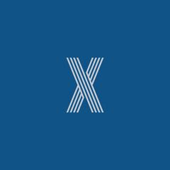Letter X line logo design template elements