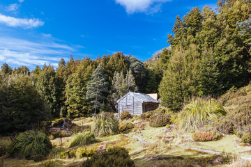 Du Cane Hut in Tasmania Australia